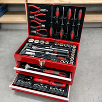 Ensemble d'outils manuels OEM robuste de 155 pièces, tournevis électrique sans fil, pinces forgées en acier à haute teneur en carbone, douilles, mallette à outils pour