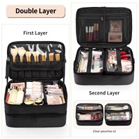 Relavel Étui de coiffure roulant avec logo personnalisé Étui de voyage de grande capacité Étui de beauté essentiel Bagages Sacs de maquillage Valise à roulettes