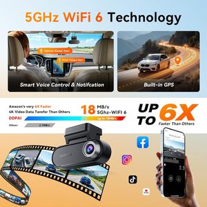 DDPAI N5 Dash <span class=keywords><strong>Cam</strong></span> Dual 4K con Modulo 4G, Telecamera per Auto con Controllo Vocale Intelligente, UHD HDR, Grandangolare, Visione Notturna - Product Image 2