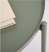 Mobilier de maison moderne Table basse pliable ronde avec plateau en métal et côté amovible, élégante et pratique