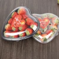 Food Grade Plastic Heldere Hartvorm Wegwerp Aardbei Bosbessen Voedselcontainer/Doos/Lade