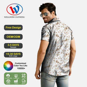 Chemise Hawaïenne Homme Été Tropicale Boutonnée Manches Courtes Respirante Séchage Rapide Infroissable Imprimé Numérique <span class=keywords><strong>Aloha</strong></span> Plage <span class=keywords><strong>Piscine</strong></span> - Product Image 2