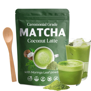 <span class=keywords><strong>Poudre</strong></span> de thé vert matcha de qualité cérémonielle OEM, saveur lait de coco, mélange superalimentaire matcha latte avec <span class=keywords><strong>moringa</strong></span> - Product Image 1