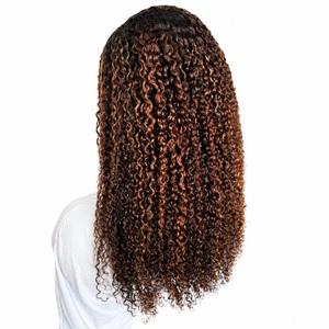 Parrucca Pixie Curl con Cappuccio Sfoderabile, Capelli Umani Vergini, Costruzione Monopezzo, Colore Marrone Cenere, per Saloni, Pre-Colorata, Fornitore All-in-One - Product Image 1