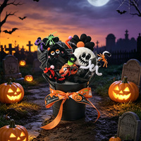 Seau Magique de Dessin Animé d'Halloween, Décoration d'Ambiance Festive, Ornement de Bureau Amusant, Décoration Florale Crâne pour Bar Intérieur