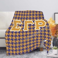 Couverture en flanelle personnalisée à motif de lettres grecques pour sororité, très populaire, chaude et confortable, pour canapé, lit ou voiture