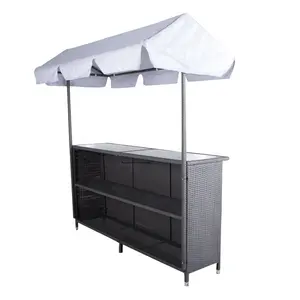 Joyeleisure Modern çelik Rattan/hasır Bar sayacı için bahçe mobilyaları veranda otel daire depo spor salonu için