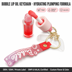 Huile à lèvres personnalisée avec logo privé, porte-clés, végane, sans cruauté, hydratante, repulpante, brillance intense, vente en gros - Product Image 3