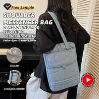 Bolsa de Mensajero para Portátil con Logotipo Personalizado, Color Sólido, Ligera, con Bolsillo Externo con Velcro, para la Universidad, Viajes Diarios, Deportes y Viajes Cortos