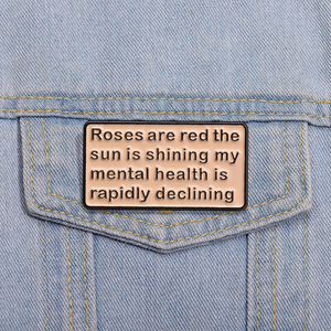 Lustige Psychische Gesundheit Zitate Emaille-Anstecknadeln Soziale Angst Broschen Dekorative Rucksack-Anstecker Schmuck Geschenk Großhandel - Product Image 1