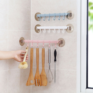 주방 벽걸이 후크 PVC 비 펀칭 및 비 마킹 접착 후크 욕실 타월 랙 - Product Image 4