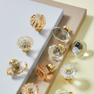 Brass Crystal Pigeon Egg Champagne Drawer Wardrobe <strong>Door</strong> Handle Cabinet Light Luxury Modern Simple Transparent European - Product Image 3