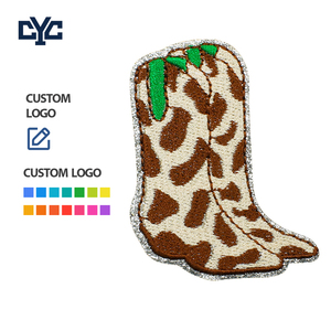 Patch thermocollant tendance motif vache, papillon et éclair brodé, style western cowgirl, pour chapeau - Product Image 1
