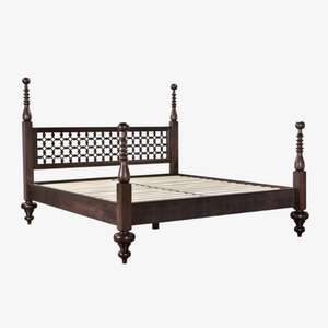 Lit King Suncity fait à la main style luxe cadre de lit en bois massif meubles de chambre à coucher de haute qualité lit double Queen Size en vente de gros - Product Image 1