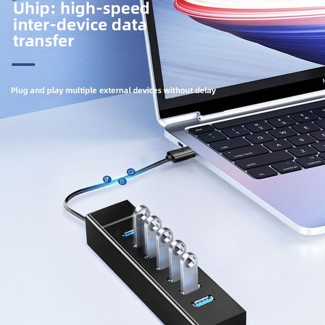 USB 3.0 Hub with 4 Ports Docking Station for External Mouse Keyboard Flash Drives & Laptop