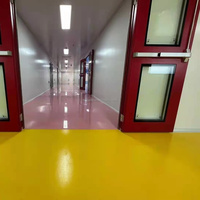 Porte de sortie en verre GMP haute sécurité avec barre anti-panique et serrure d'urgence pour hôpitaux et laboratoires