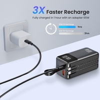 Mini batterie externe 20000mAh 65W USB C chargeur Portable pour ordinateur portable QC charge rapide 4 sorties batterie externe pour alimentation d'ordinateur portable