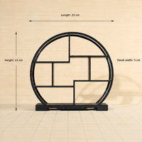 Étagère à thé multi-niveaux en résine de style chinois traditionnel, support de rangement de bureau, motif floral circulaire classique