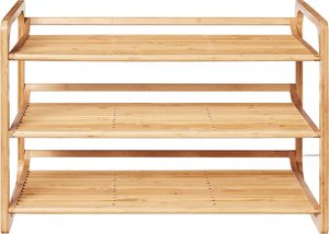 Étagère à chaussures en bois à 3 couches de qualité supérieure organisateur de stockage convertible pour maison hôtel gain de place pour entrée salon placard - Product Image 4