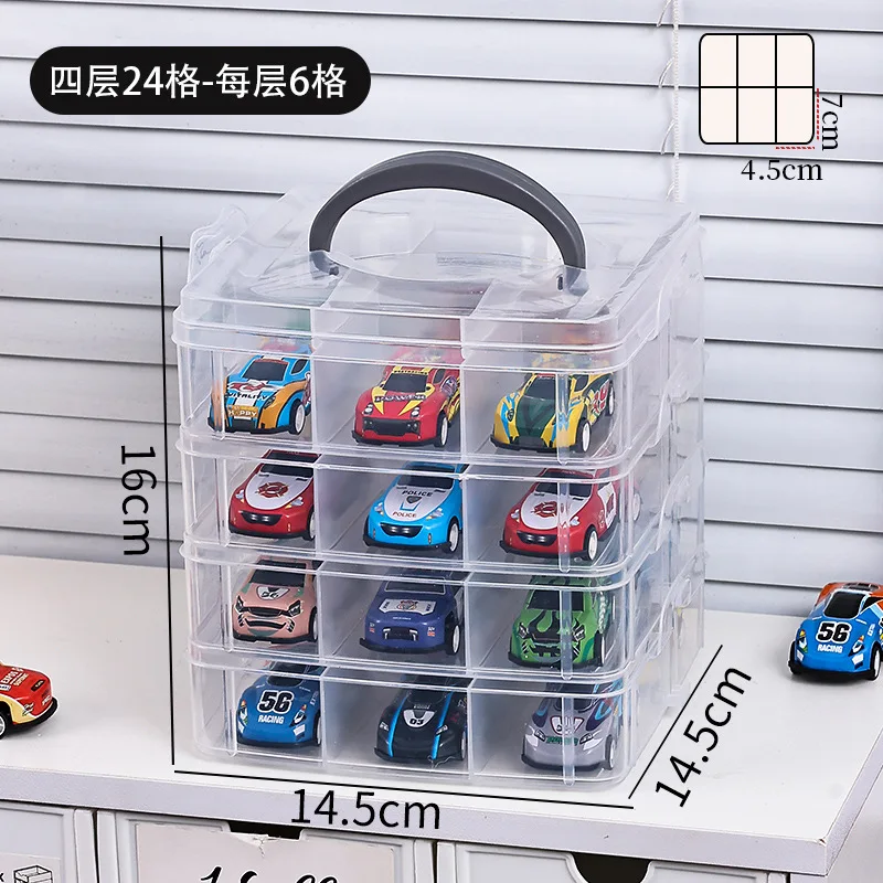 Transparent with lid - 4 layers, 24 compartments