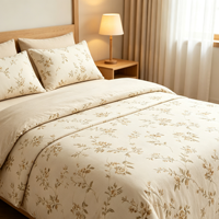 Lot de literie de luxe en microfibre brodée, comprenant couettes, taies d'oreiller et couvre-lits, vente en gros, stock