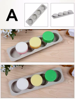 Moule à savon en silicone MUYULINS, 4 cavités, formes ronde, ovale et cubique, certifié LFGB, antiadhésif platine, sans BPA