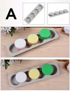 MUYULINS factory 4-cavity round oval cuboid shape maker LFGB platinum non-stick BPA-free <b>silicone</b> soap mold - Product Image 3
