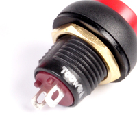 Interrupteur à bouton-poussoir rond rouge Toowei 12 mm 2 broches avec verrouillage, étanche IP67