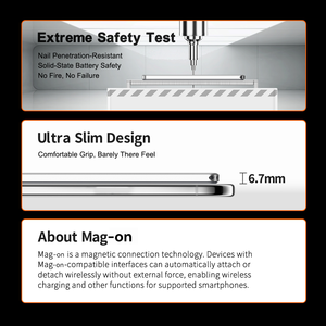 Batterie externe LC18 15W <span class=keywords><strong>Mag</strong></span> sans fil 20W PD filaire 5000mAh avec affichage TFT, cellule semi-solide sécurisée à forte adhérence N52, ultra-mince 6,7 mm, OEM - Product Image 6