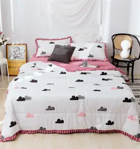 European Style Polyester Summer Blanket Luxury Bedsheet Bedding Set Bedroom Decor