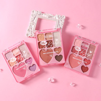 Palette de maquillage multi-usages 3 en 1, blush, fard à paupières, illuminateur, palette cosmétique pour le visage, rose en relief 3D
