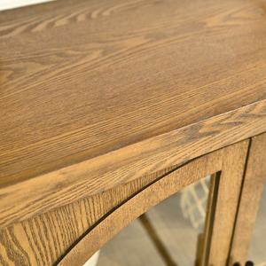 Mueble de Salón Estilo Rústico INNOVA, Diseño Arqueado con Puertas de Vidrio, Gabinete de Almacenamiento de Madera Sólida, Estilo Antiguo y Duradero - Product Image 5