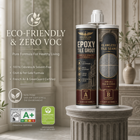 Mortier époxy bicomposant pour carrelage, résistant aux taches et imperméable, facile à nettoyer, directement de l'usine
