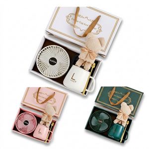 Wholesale Wedding Favor <b>Gift</b> Set Ceramic Mug Telescopic Fan and Bear Towel Set Customizable for Bridesmaid Guest Welcome <b>Gifts</b> - Product Image 4