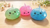 Jouet Squishy Licorne en Forme de Boulette, Imitation Pain Vapeur, Perles Dorées, Jouet Anti-Stress à Presser pour Jeunes, en Carton