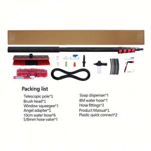 Kit de Herramientas Telescópicas de Aluminio de 20 pies para Limpieza de Ventanas con Agua, Cepillo, <span class=keywords><strong>Limpiacristales</strong></span>, Dispensador de Jabón, Extensión, Limpiador de Paneles Solares - Product Image 5
