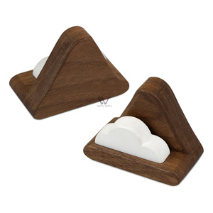 Diffuseur de parfum pour voiture en bois naturel en forme de mont Fuji, diffuseur de parfum pour voiture en bois de noyer rechargeable avec pierre volcanique - Product Image 5