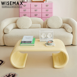 WISEMAX mobili nordico moderno appartamento <span class=keywords><strong>tavolino</strong></span> da salotto mobili in legno massello giallo <span class=keywords><strong>basso</strong></span> <span class=keywords><strong>tv</strong></span> unità lungo tavolo centrale - Product Image 5