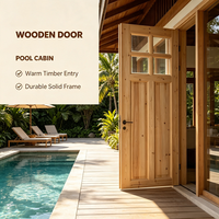 Fine Grain Fir Solid Glass Door Solid Timber Interior Door for New House Whole-home Decoration