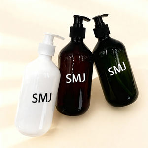 زجاجة شامبو بلاستيكية خضراء شفافة مع مضخة غسول - Product Image 2