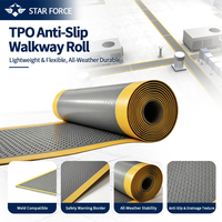 Alfombra Antideslizante TPO para Pasillos en Techos |   Alfombra de Seguridad Acolchada para Caminos, Resistente a Altas Temperaturas y Rayos UV, Soldable con Aire Caliente, para Mantenimiento de Techos de PV