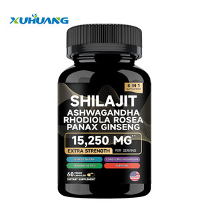 OEM Marque Privée 8 en 1 Capsules de Shilajit avec Rhodiola Rosea Ginseng Ashwagandha Complément Nutritionnel - Product Image 1