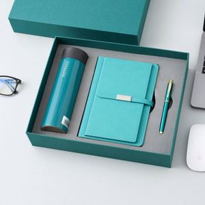 Custom Logo Luxury Corporate Gift Set Refillable Stationery Notebook Water Bottle Set A5 Business Leather Thermos Cup <b>Journal</b> - Product Image 1
