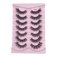 Pestañas Postizas de Visón Sintético, Ligeras y Esponjosas, 7 Pares, Reutilizables, para Maquillaje, Extensiones, Modelos, Belleza, Venta al Por Mayor, Pestañas Completas