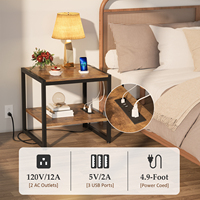 Table basse convertible 3 niveaux de style nordique moderne avec structure métallique, gain de place pour petit salon ou chambre, meuble en bois