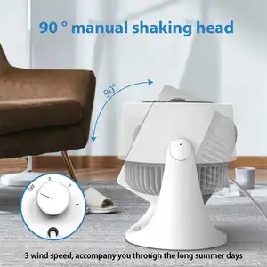 Portable Home Rechargeable Air Cooler Fan Turboforce Air Circulator Electric Table Fan China Plastic Color Box Mechanical White