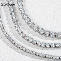 Pulsera de Diamantes Cultivados en Laboratorio, Oro Sólido de 10K, Bañado en Rodio, Certificado IGI, Corte Brillante, Color E, Estilo Clásico, Unisex, 2.4-4g