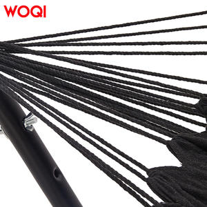 Hamac de camping Woqi avec structure en acier, portable, réglable, double, en toile de coton, avec support en corde - Product Image 3