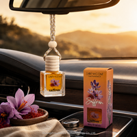 Diffuseur de parfum pour voiture 8 ml, flacon en verre avec couvercle en bois, désodorisant suspendu, marque privée, fabricant OEM sur mesure
