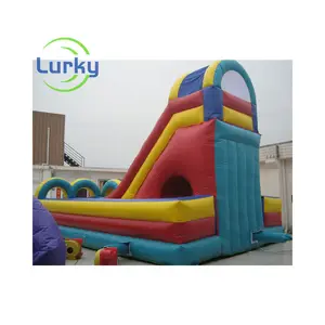 आउटडोर तह pvc inflatable पानी स्लाइड डबल रास्ता स्लाइड वयस्क बच्चों के लिए inflatable सूखी स्लाइड